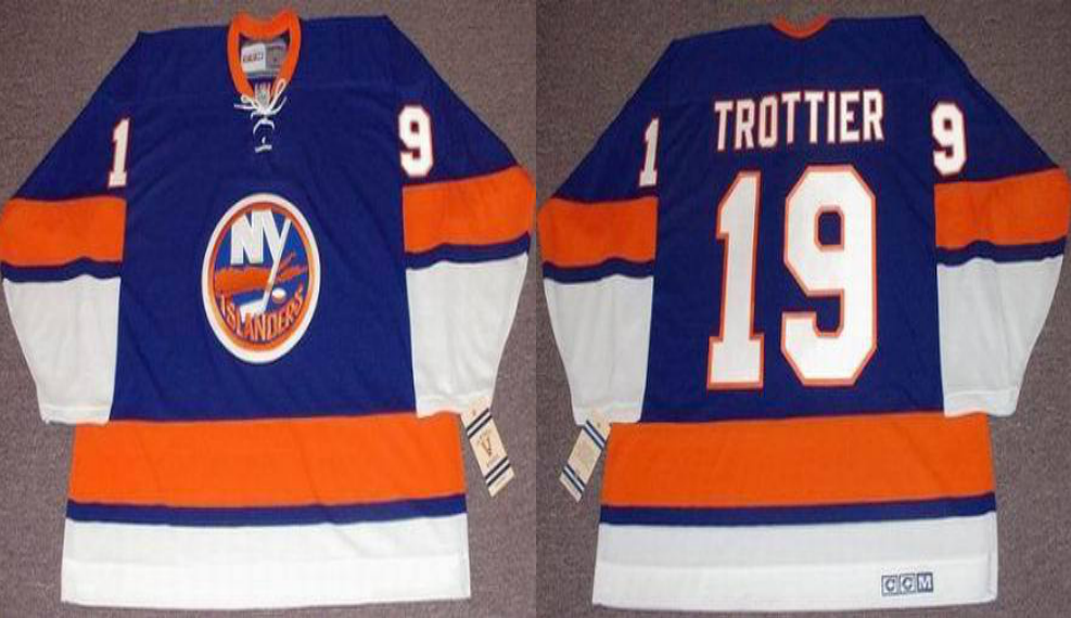 2019 Men New York Islanders 19 Trottier blue style #2 CCM NHL jersey